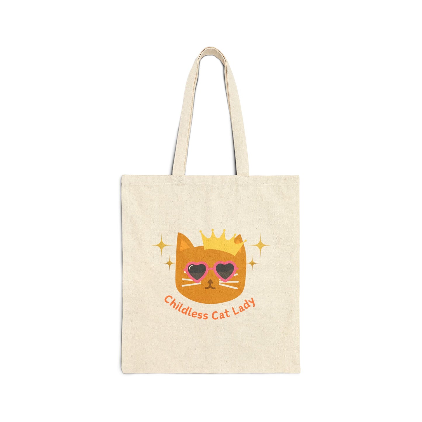 Childless Cat Lady Cotton Canvas Tote Bag