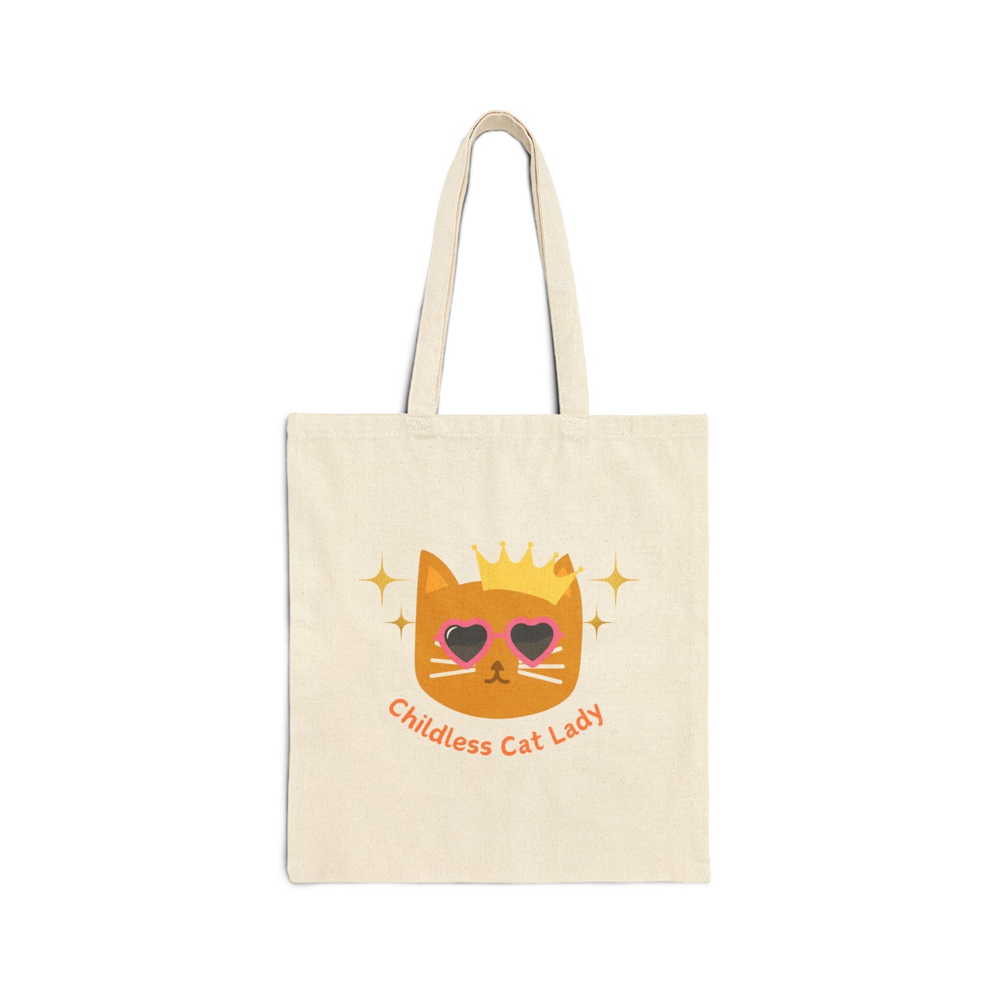 Childless Cat Lady Cotton Canvas Tote Bag