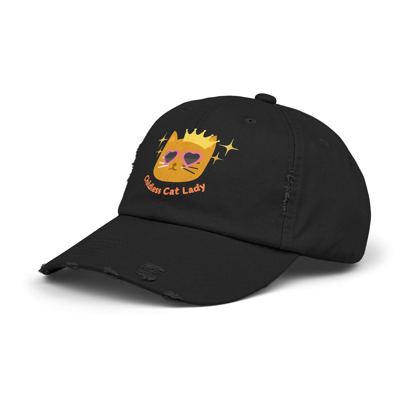 Childless Cat Lady Distressed Cap