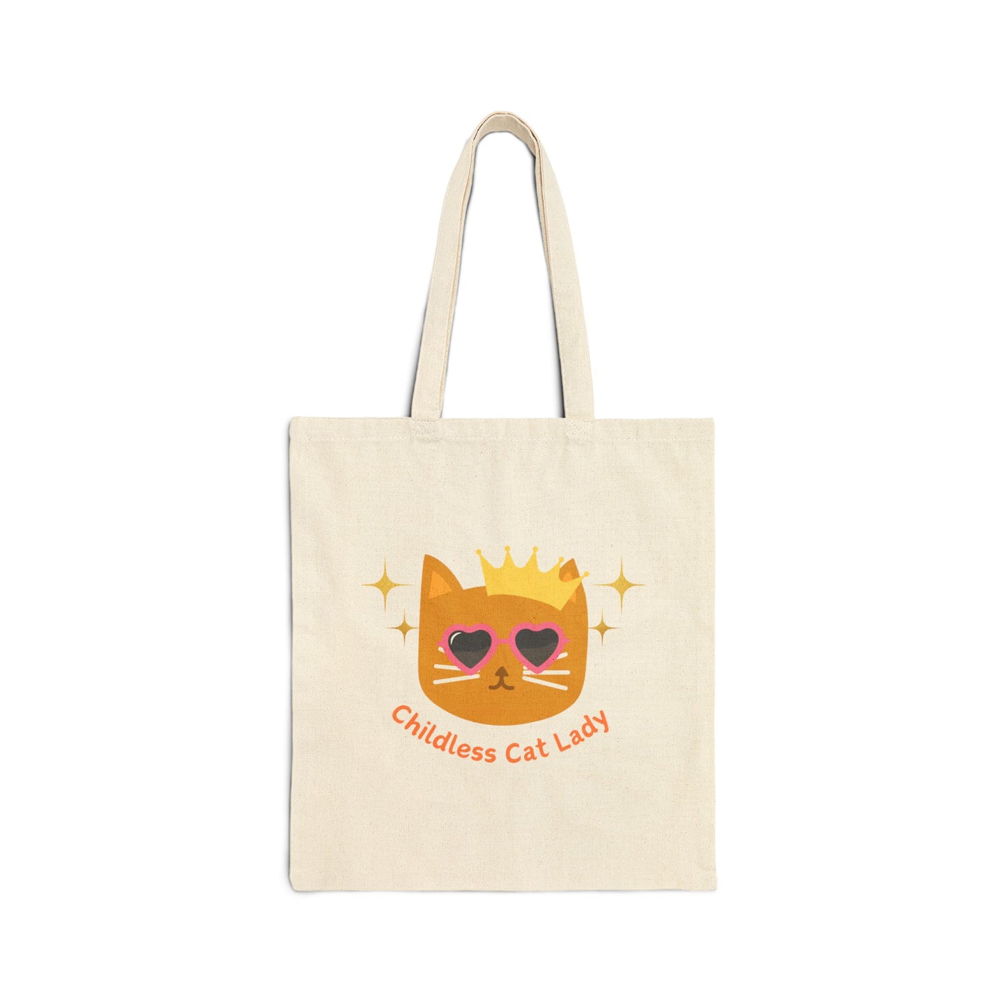 Childless Cat Lady for Dog Owners Cotton Canvas Tote Bag