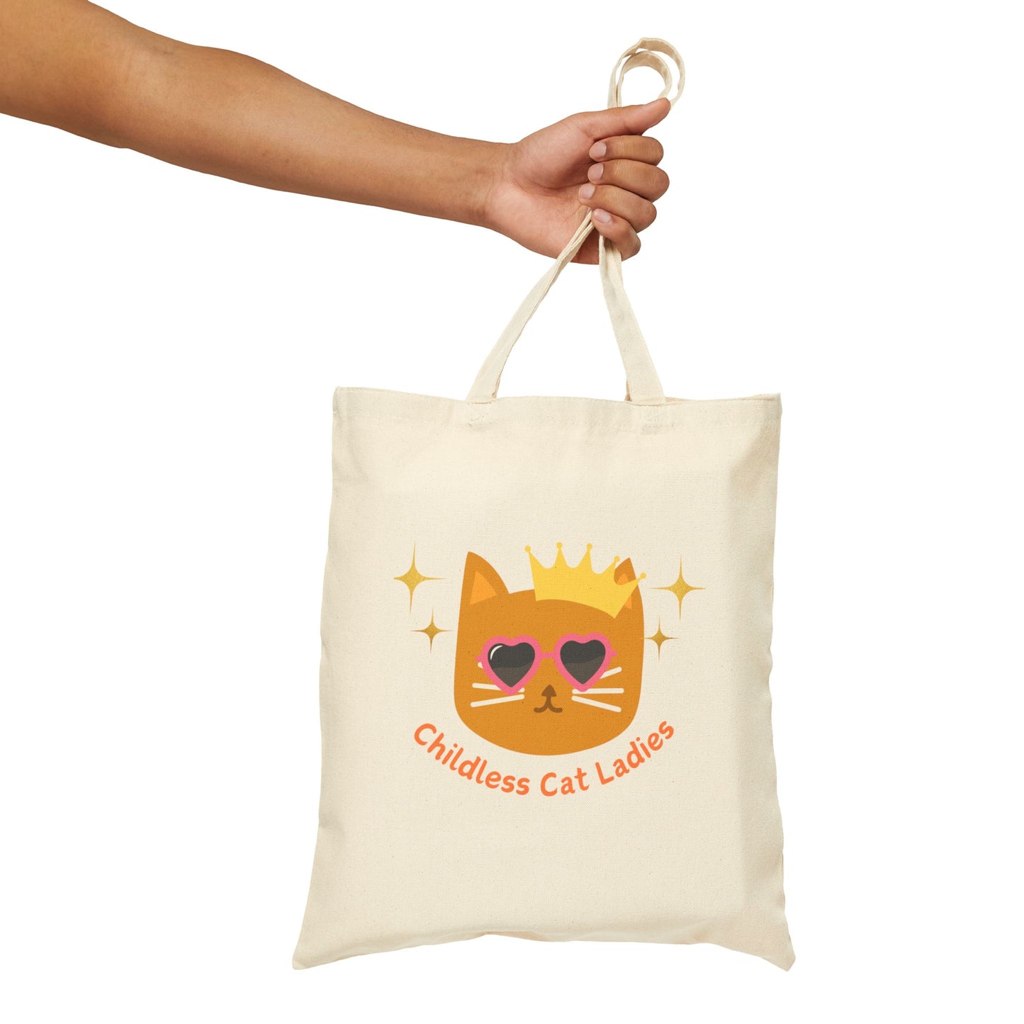 Childless Cat Lady Cotton Canvas Tote Bag