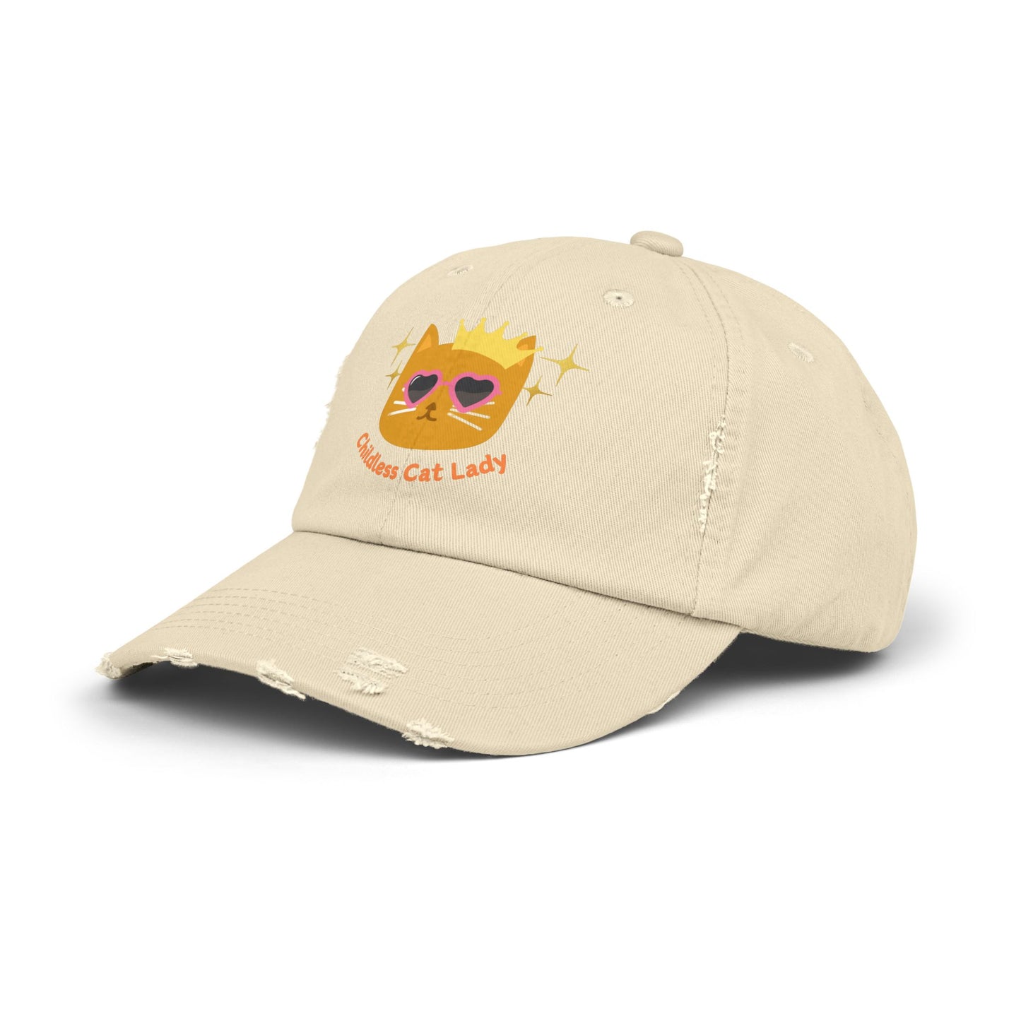 Childless Cat Lady Distressed Cap