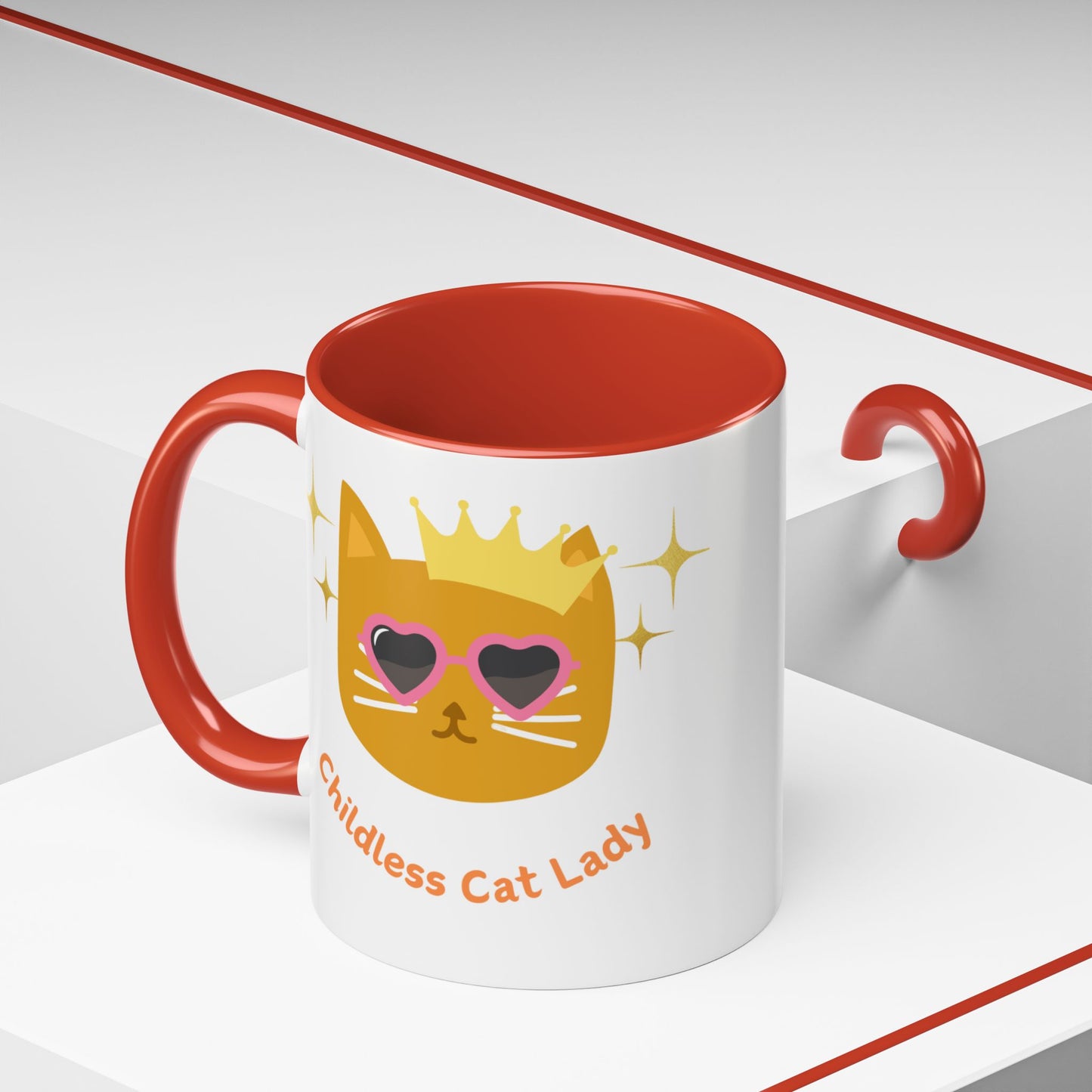 Childless Cat Lady Accent Coffee Mug (11, 15oz)