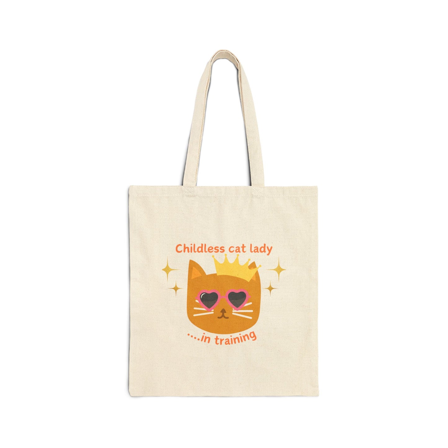 Childless Cat Lady in Training Cotton Canvas Tote Bag