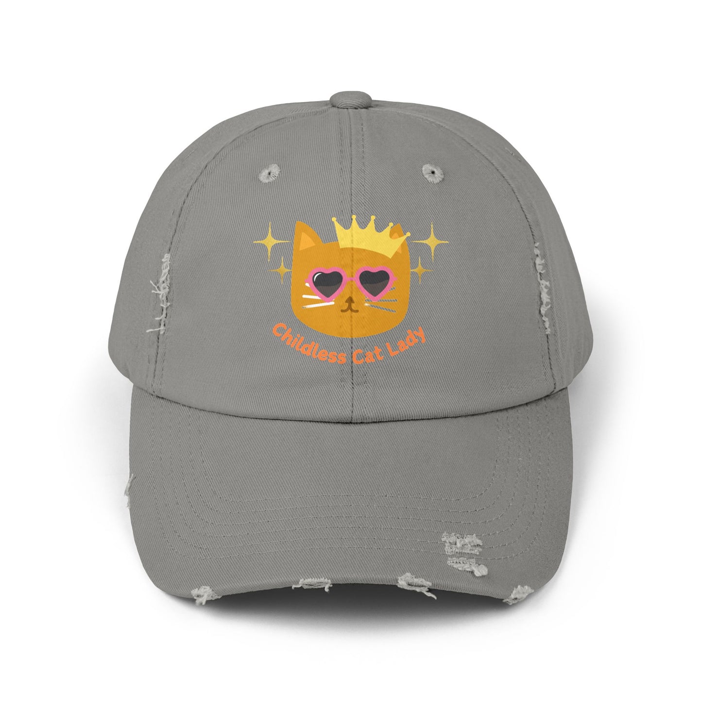 Childless Cat Lady Distressed Cap