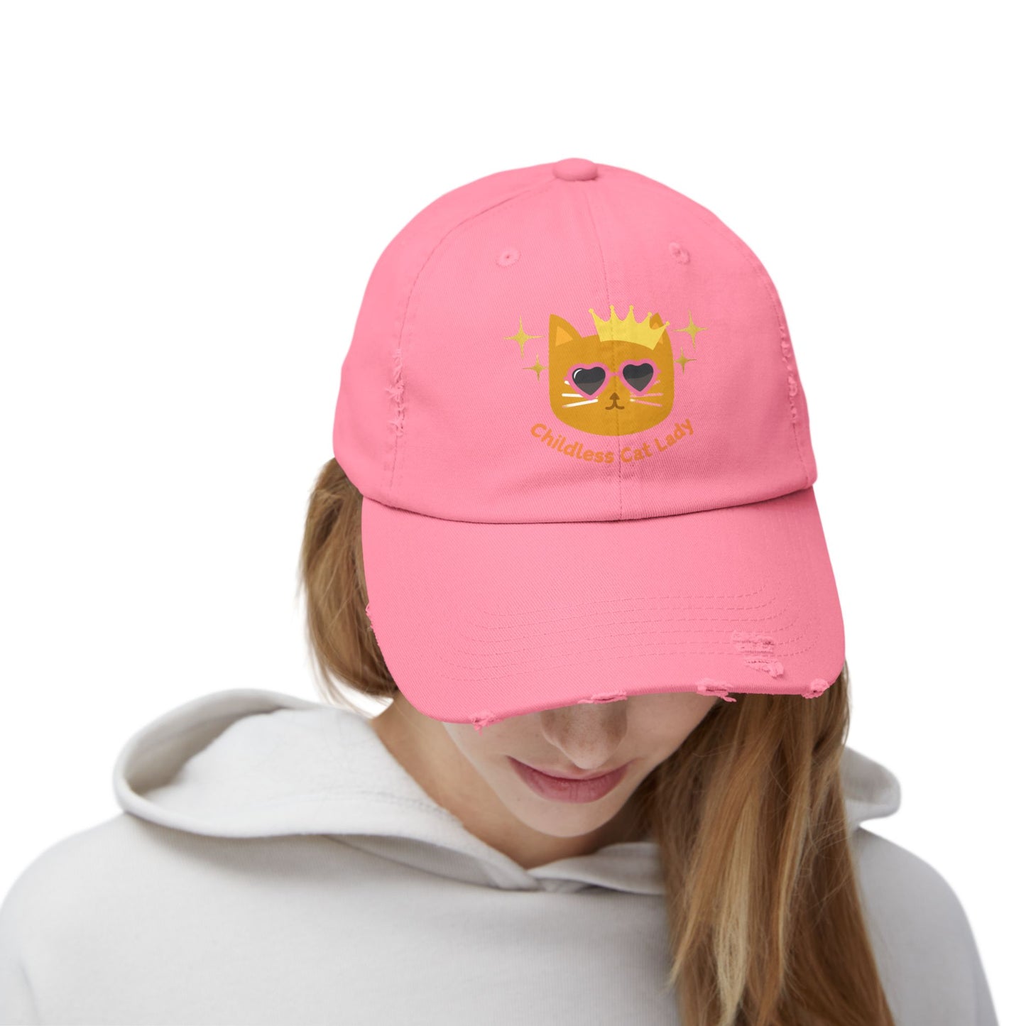 Childless Cat Lady Distressed Cap