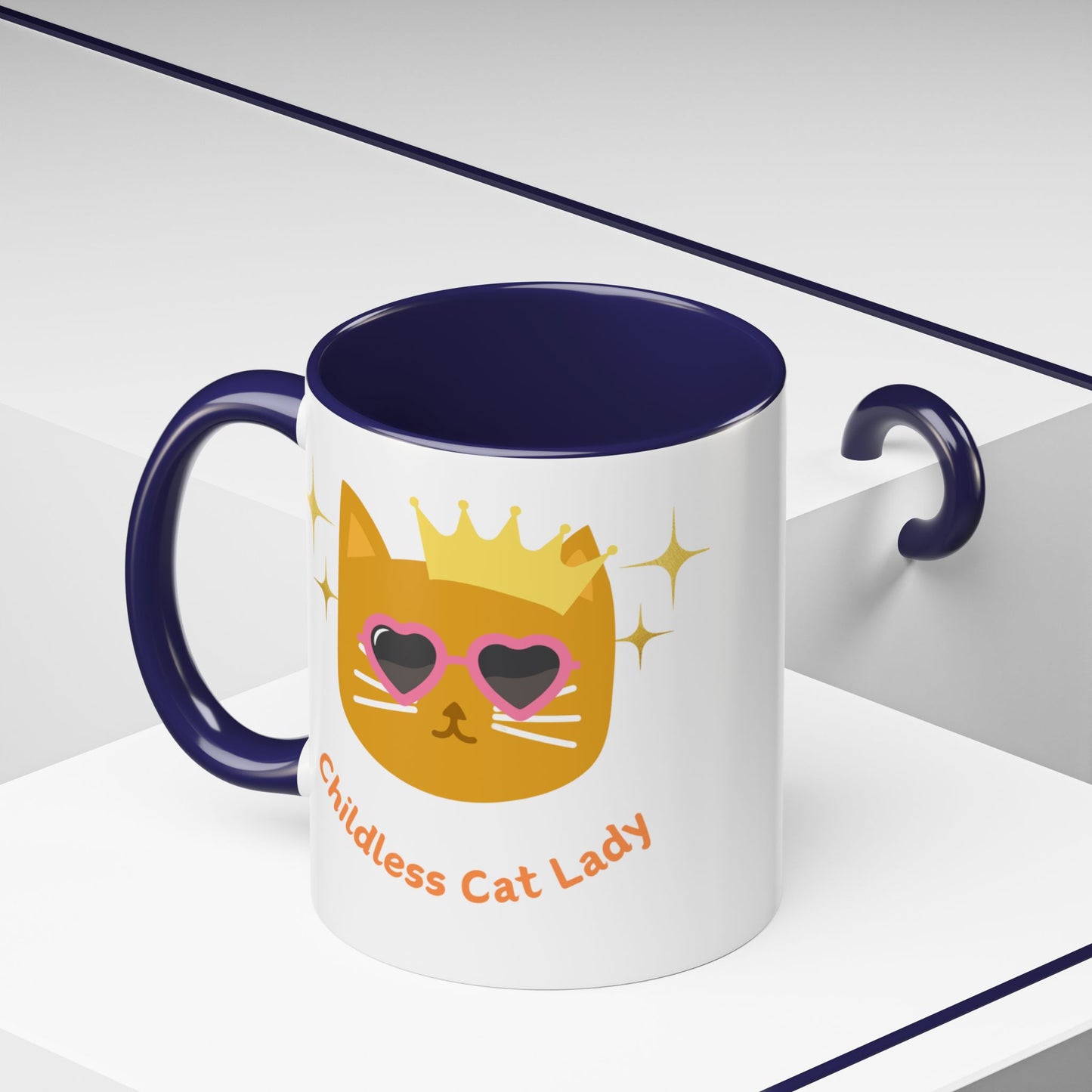 Childless Cat Lady Accent Coffee Mug (11, 15oz)