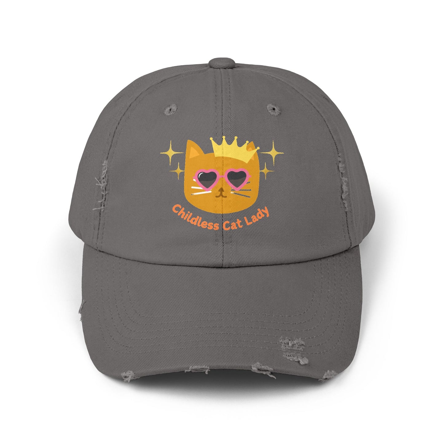 Childless Cat Lady Distressed Cap